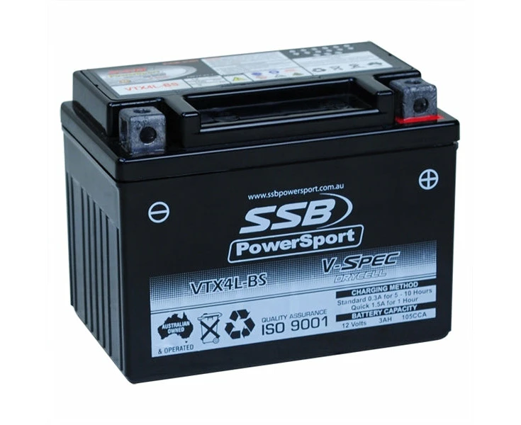 SSB Powersport V-Spec High Performance Agm 12V Battery 10 ((YTX4L-BS, GTX4L-BS, YTZ5-S, CB4L-A, CB4L-B, GB4L-B, YTX4AL-BS 1.65kg)