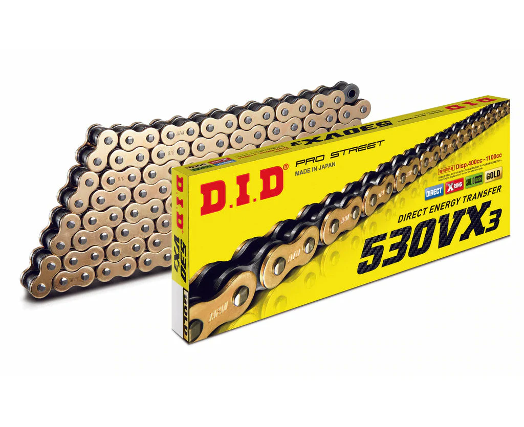 DID Chain - 530/50VX3 GB -114 ZB PRO Street X-Ring Gold & Black