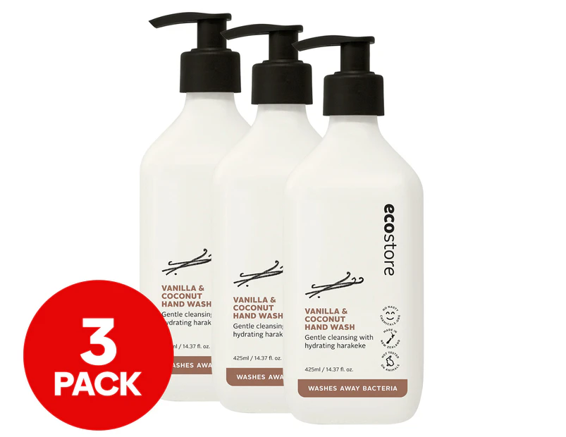 3 x Ecostore Hand Wash Vanilla & Coconut 425mL