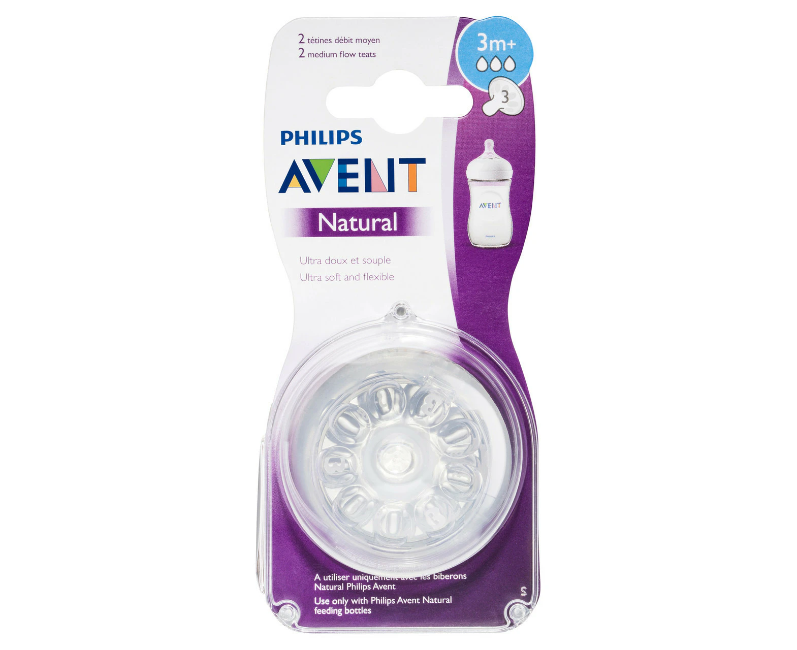 Avent Medium Flow Teats 3m+ 2 Pack