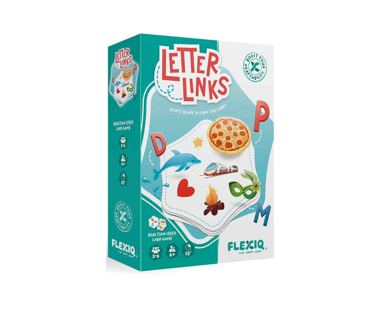 Flexiq Letter Links Reaction Speed Card Game Family Party 2-6 Players Set 6y+