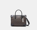 Nine West Ellis Satchel Bag - Brown Logo/Black