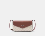 Nine West Bowie Mini Flap Crossbody Bag - Mushroom Logo/Mahogany