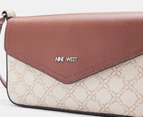 Nine West Bowie Mini Flap Crossbody Bag - Mushroom Logo/Mahogany