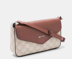 Nine West Bowie Mini Flap Crossbody Bag - Mushroom Logo/Mahogany