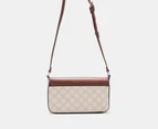 Nine West Bowie Mini Flap Crossbody Bag - Mushroom Logo/Mahogany