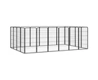 20-Panel Dog Playpen Black 50x100 cm Powder-coated Steel