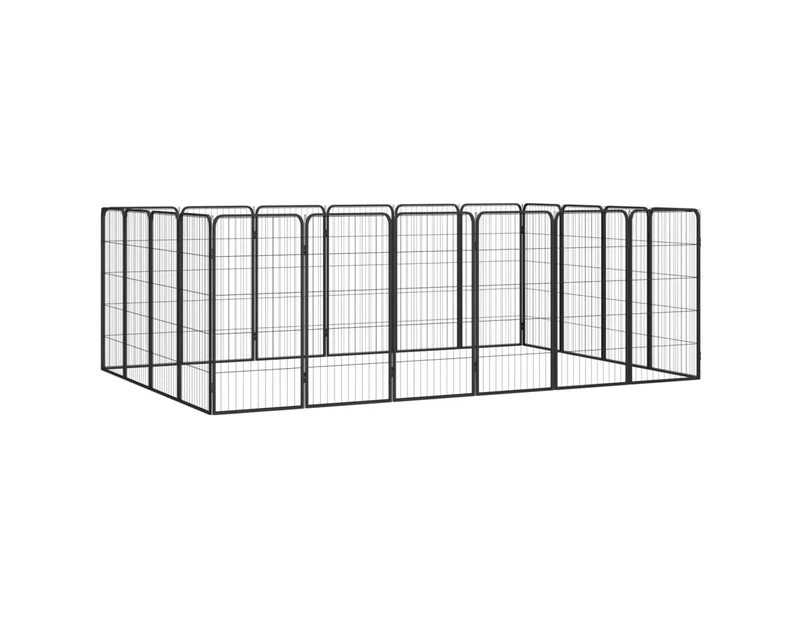 20-Panel Dog Playpen Black 50x100 cm Powder-coated Steel