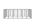 20-Panel Dog Playpen Black 50x100 cm Powder-coated Steel