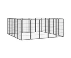 20-Panel Dog Playpen Black 50x100 cm Powder-coated Steel