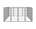 20-Panel Dog Playpen Black 50x100 cm Powder-coated Steel