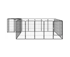 26-Panel Dog Playpen Black 50x100 cm Powder-coated Steel