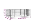 20-Panel Dog Playpen Black 50x100 cm Powder-coated Steel