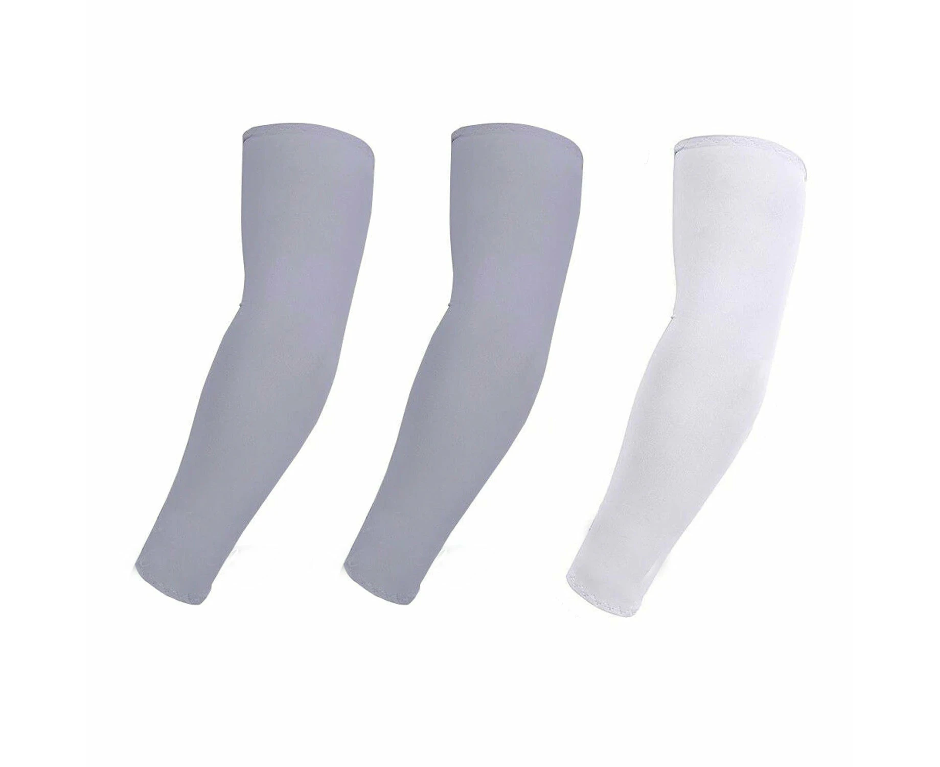 Outdoor Contact Sports Protection Sleeves - Grey 2 + White 1