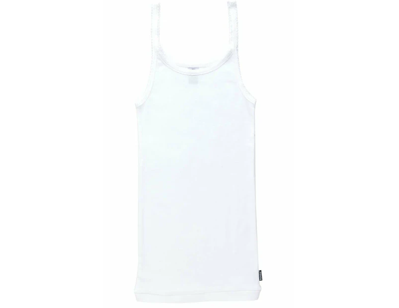 Bonds Girls Teena Cotton Singlet Singlets Top Vests Kids White