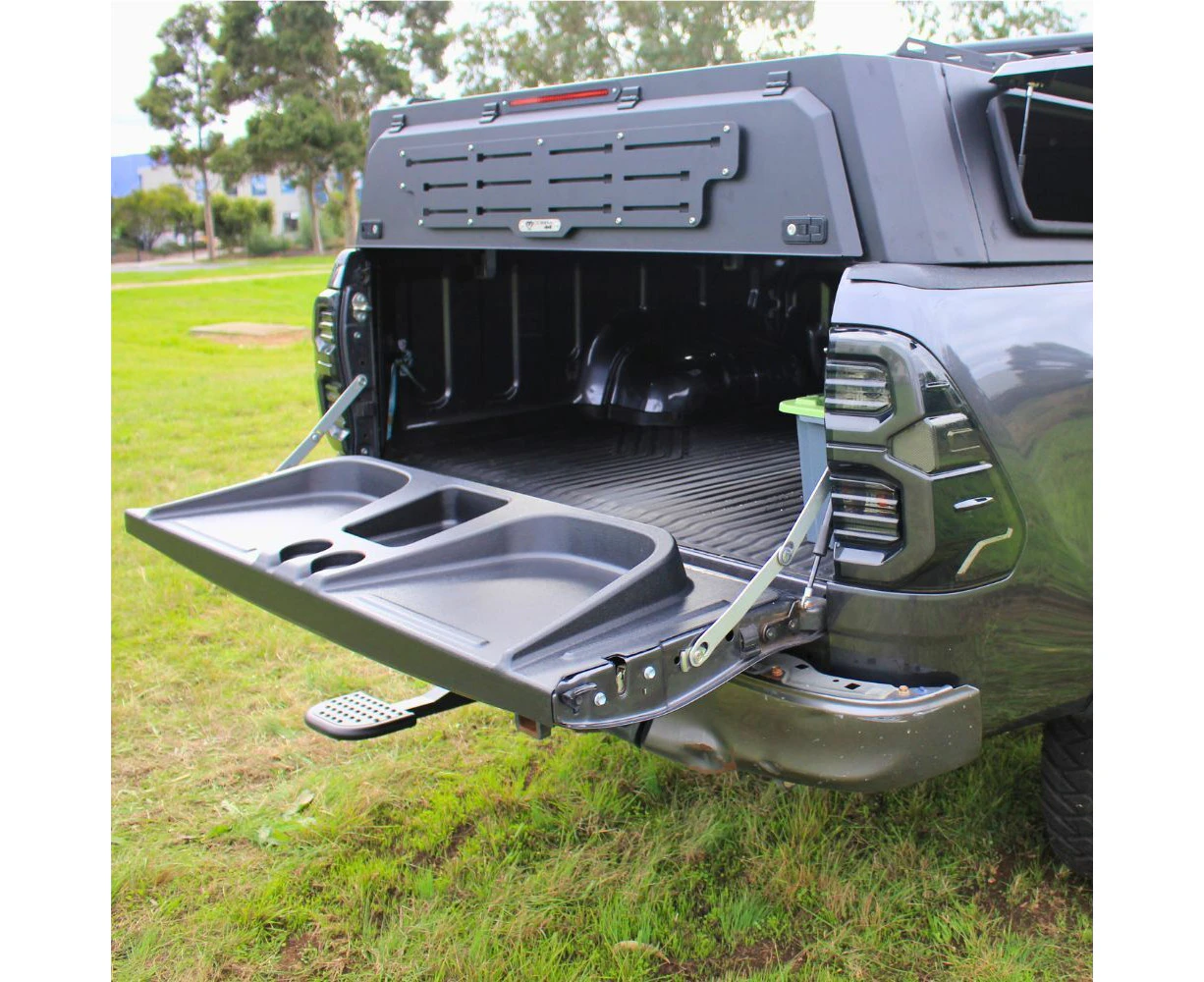 Rear Tailgate Tub Protector Trim and Seat Cover Suits Hilux 2015 - 2024 Cup Holder