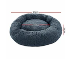 i.Pet Pet Bed Dog Cat 90cm Large Calming Soft Plush Bed Dark Grey