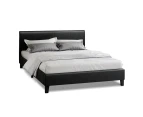 ALFORDSON Bed Frame Double Size Base Platform Leather Black