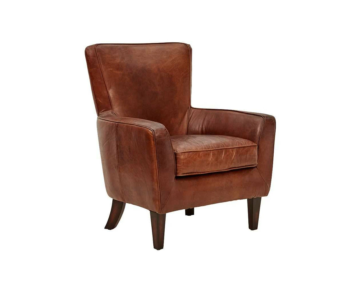 AF Wesley Aged Leather Armchair