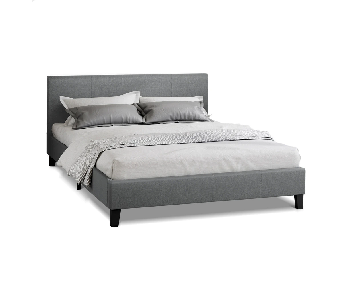 ALFORDSON Bed Frame Double Size Mattress Base Fabric Grey