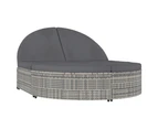 2-Person Sun Lounger with Cushions Poly Rattan Grey