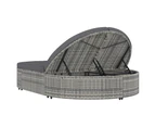 2-Person Sun Lounger with Cushions Poly Rattan Grey