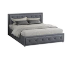 ALFORDSON Bed Frame Queen Gas Lift Storage Base Grey