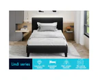 ALFORDSON Bed Frame Single Size Base Platform Leather Black