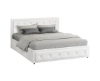 ALFORDSON Bed Frame Queen Gas Lift Storage Base White