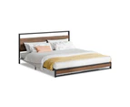 ALFORDSON Metal Bed Frame King Size Base Platform Wood