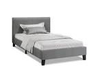 ALFORDSON Bed Frame Single Size Mattress Base Fabric Grey