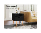 ALFORDSON Bedside Table Nightstand Side Storage Cabinet Scandinavian Black