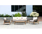 CR Cameo Timber Frame 3 Seater Outdoor Lounge with Cushion