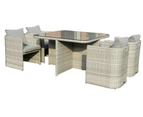 VI Stella Wicker Wrapped Outdoor Dining Table with 4 Armchair Setting