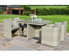 VI Stella Wicker Wrapped Outdoor Dining Table with 4 Armchair Setting