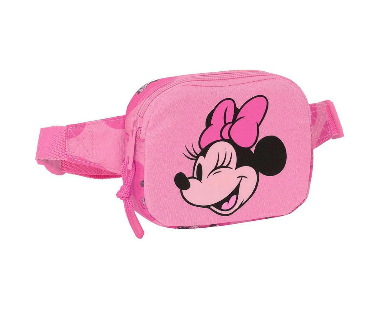 Luxury Minnie Mouse Loving Pink Belt Pouch Model Mm001 Children's Pink Polyester 300d Casual Belt Pouch