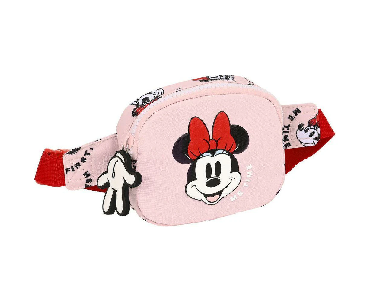 Minnie Mouse Belt Pouch Me Time 14 X 11 X 4 Cm Pink Children's Polyester 300d Adjustable Tape Zippered Bag