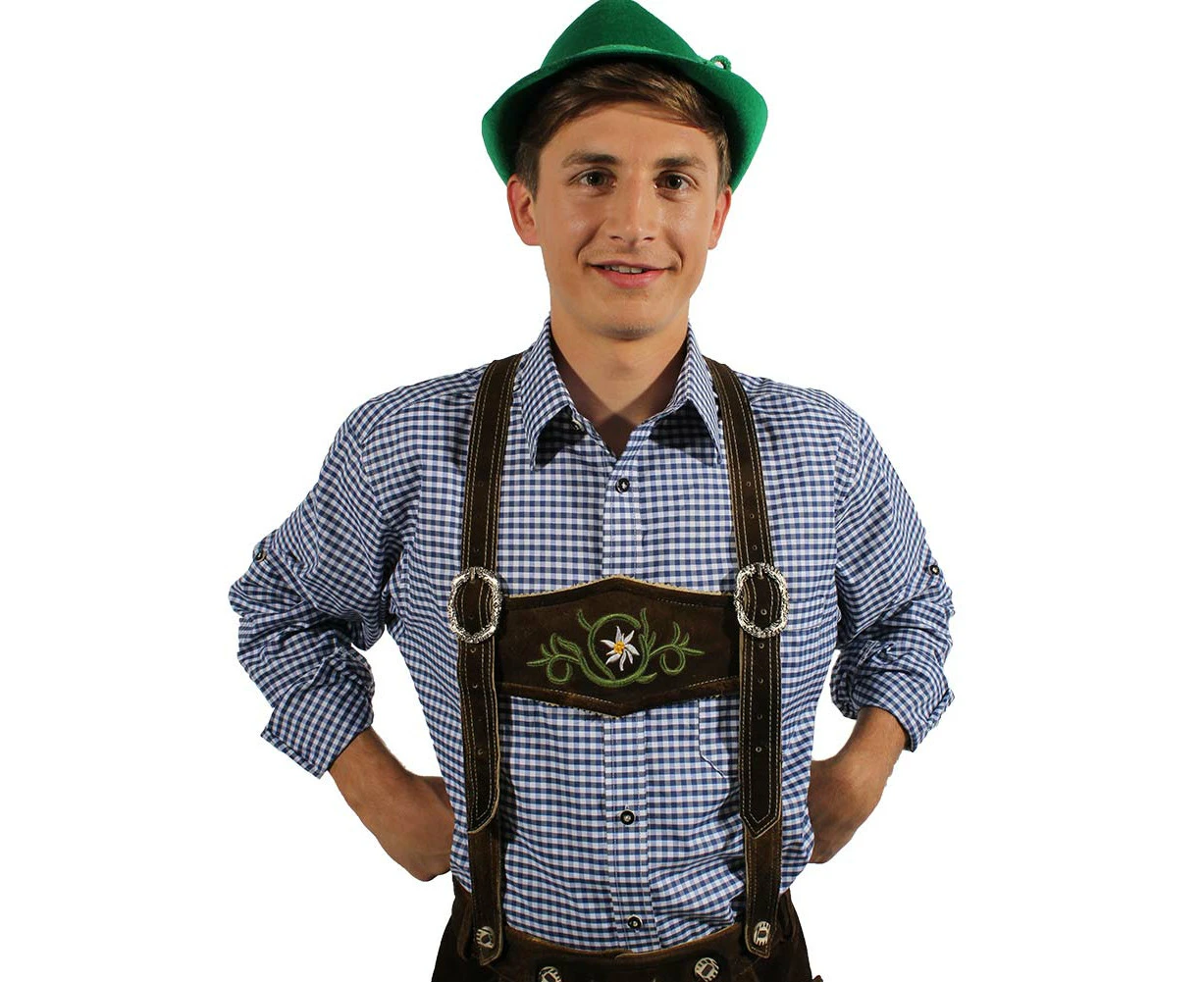 Blue Check Oktoberfest Mens Cotton Shirt