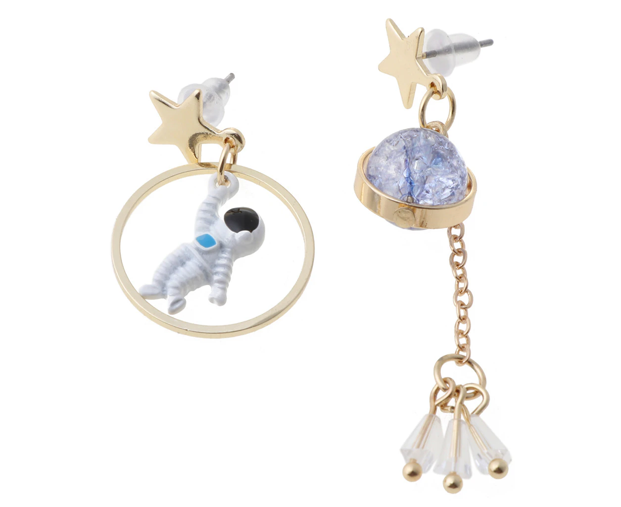 Astronaut earrings (S925 silver)-Type A - A