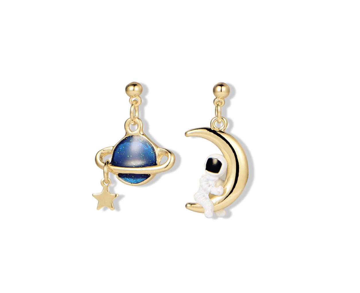 Astronaut earrings (S925 silver)-Type B - B