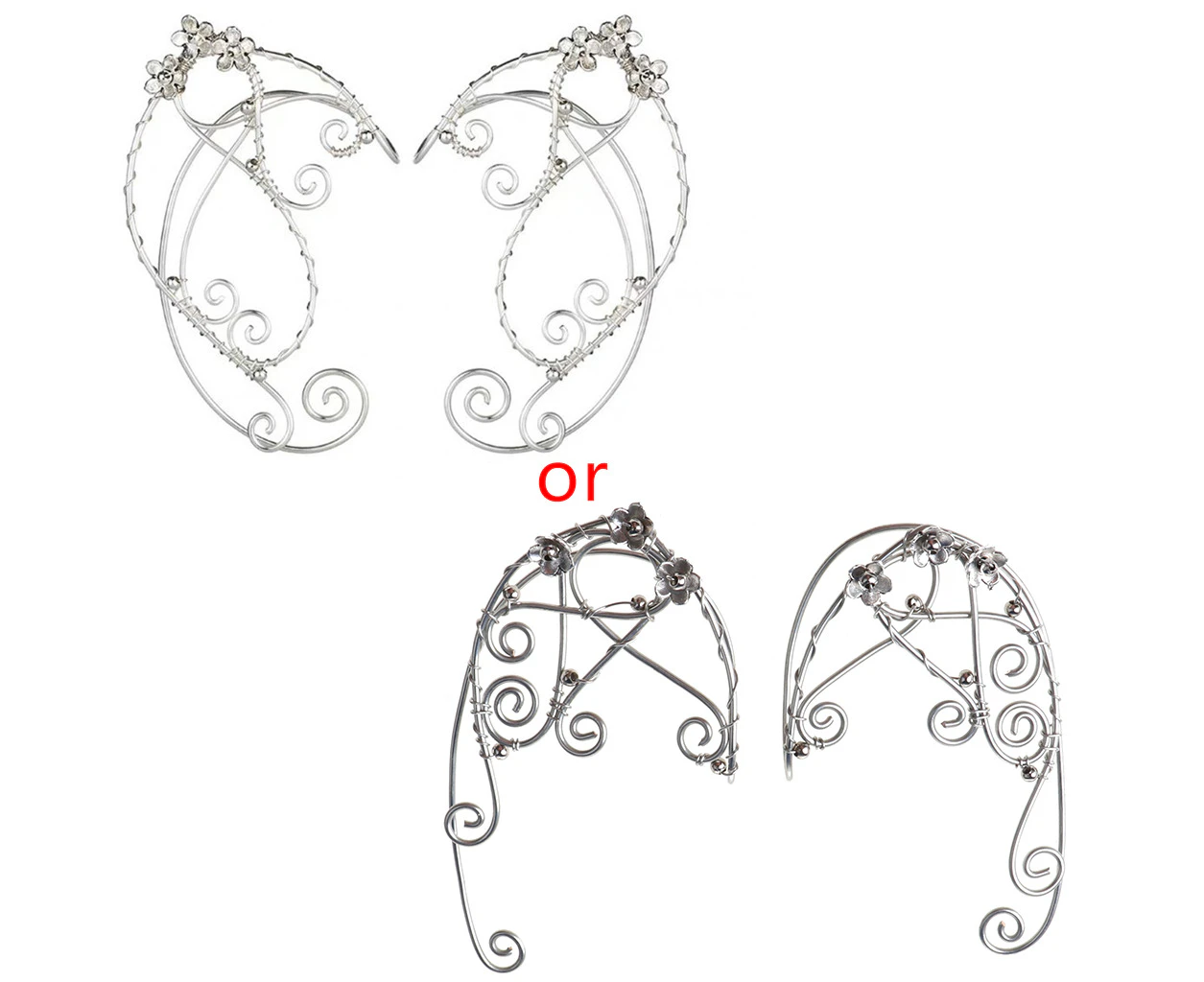 No pierced ears, ear bone clip, super fairy elf earrings, no pierced ears, hanging left and right