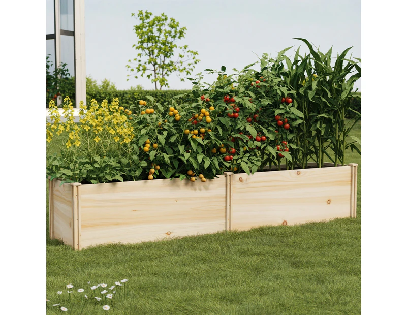 Livsip Garden Bed 240x45x45cm Raised Wooden Planter Box Container Growing Plant