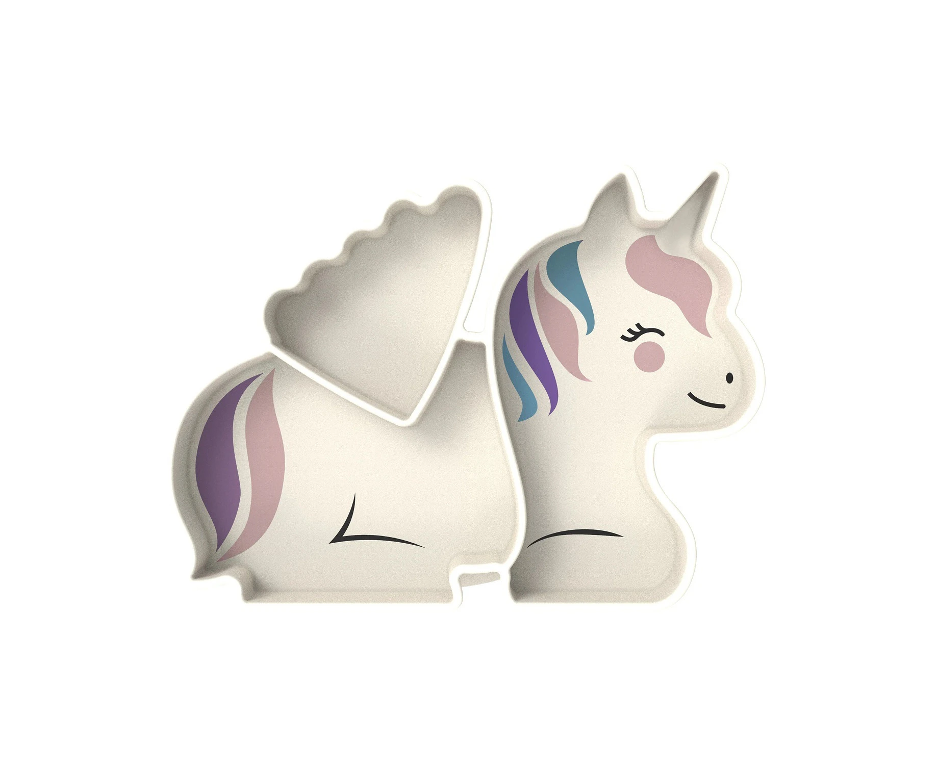 Melii Silicone Suction Divided Plate - Unicorn