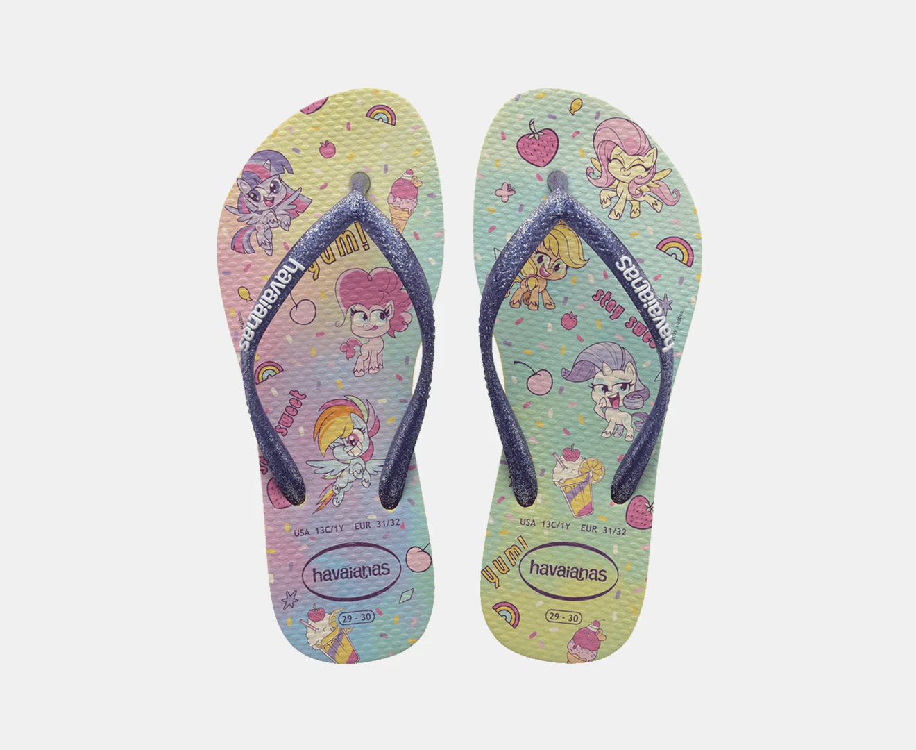 Havaianas Girls' My Little Pony Slim Thongs - Lemon Yellow