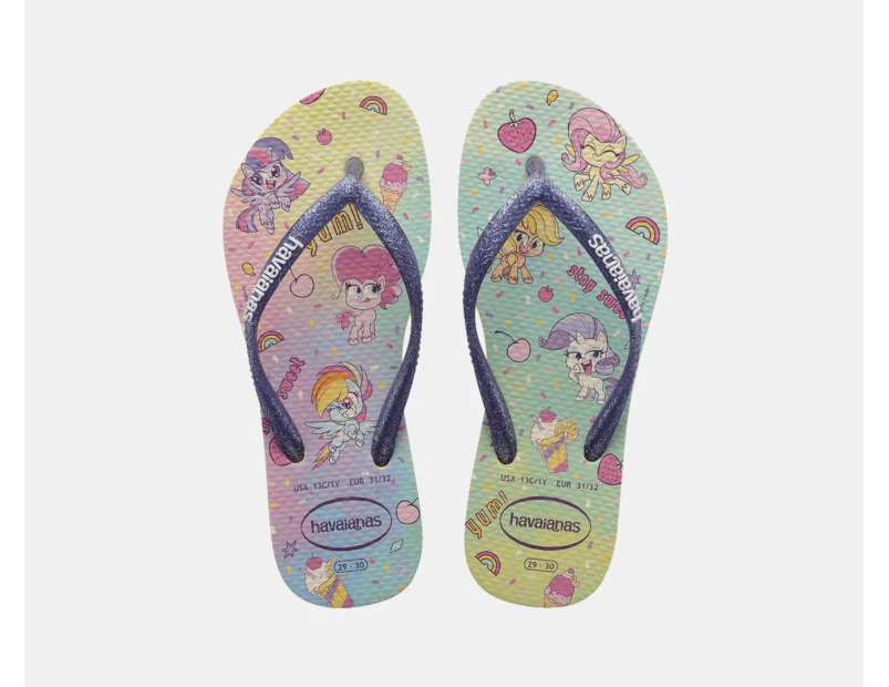 Havaianas Girls' My Little Pony Slim Thongs - Lemon Yellow