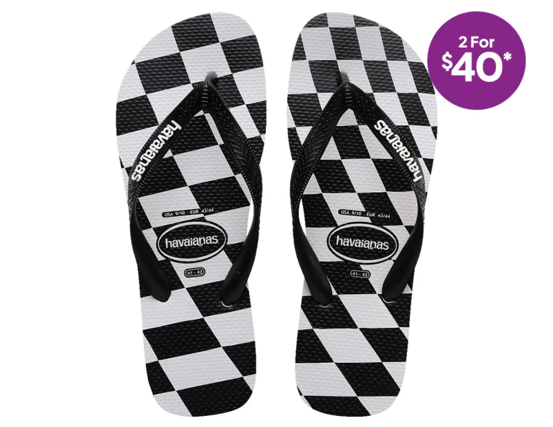 Havaianas Men's Top Distorted Thongs - Black/White Check