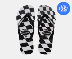 Havaianas Men's Top Distorted Thongs - Black/White Check