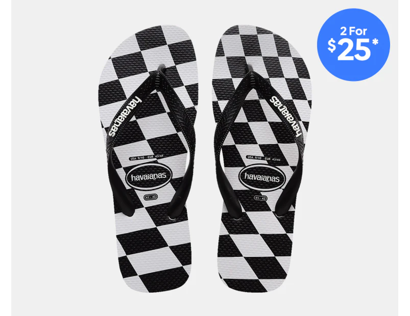 Havaianas Men's Top Distorted Thongs - Black/White Check