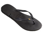 Havaianas Women's Slim Coloured Crystal Thongs - Black/Sunflower