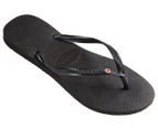 Havaianas Women's Slim Coloured Crystal Thongs - Black/Light Rose